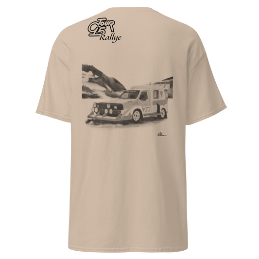 Gros plan du design artistique C15 Rallye. L'un des meilleurs T-shirts C15 pour un cadeau unique de la part de notre association.